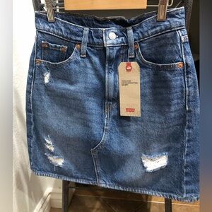 Levi's Blue high-rise deconstructed Skirt size 25